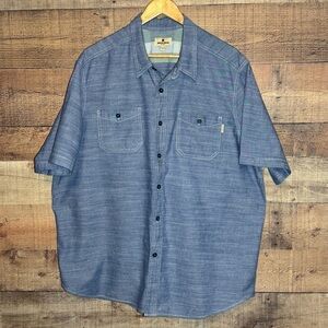 🌻Woolrich Chambray Shirt Men’s Size XXLarge Button Down Cotton SS Blue
